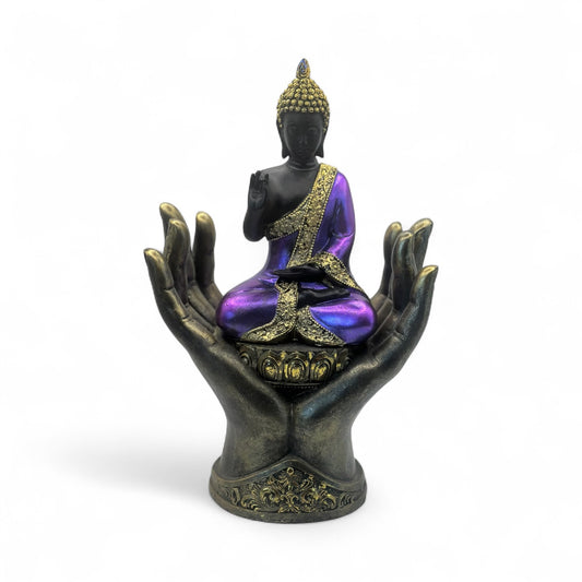 Purple & Black Thai Buddha statue in Hands
