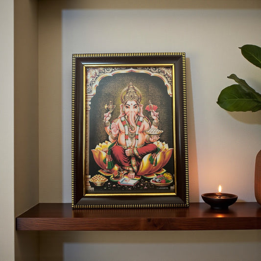Framed Lord Ganesha Wall Art – 20 × 15 cm