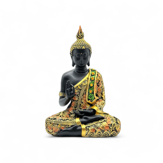 Black & Orange Gold Thai Buddha statue- Meditation