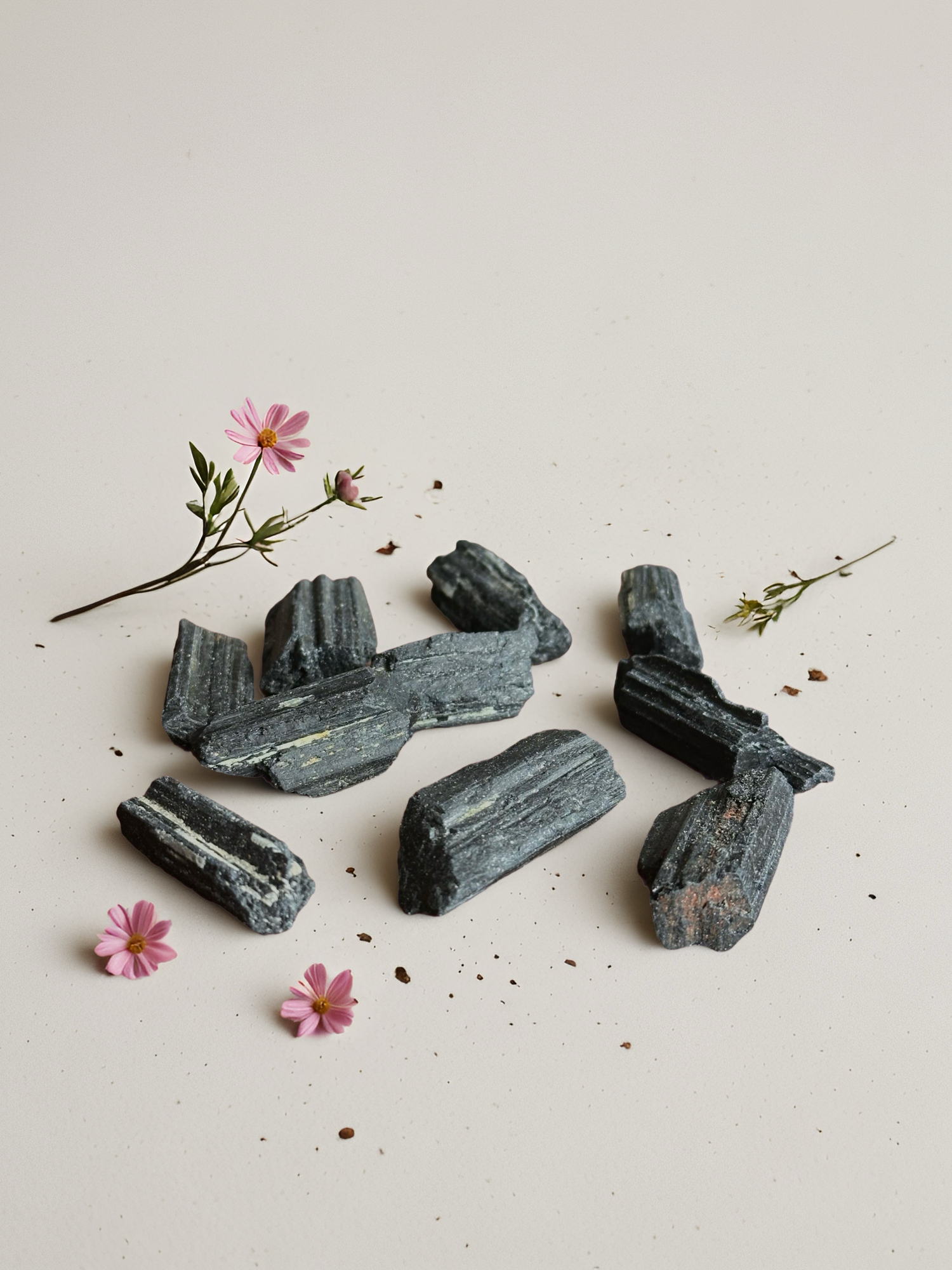 Black Tourmaline Rough Stone – Protection & Grounding