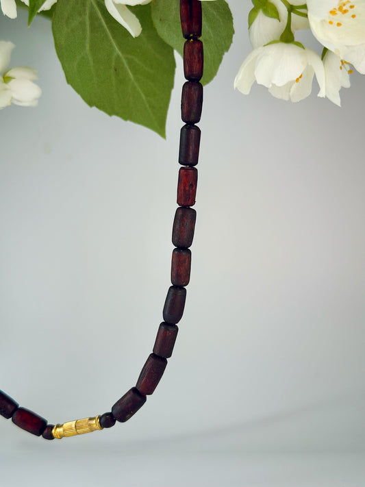 Single round Tulsi Kanthi mala- Dark brown
