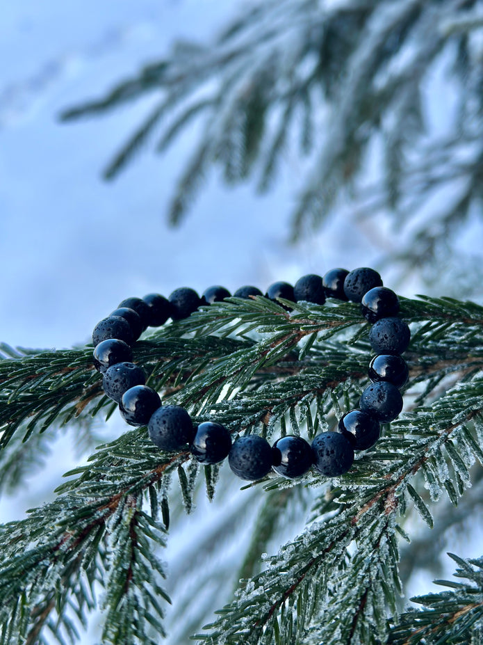 Black Onyx & Black Lava Bracelet – Quiet Power(AAA grade)