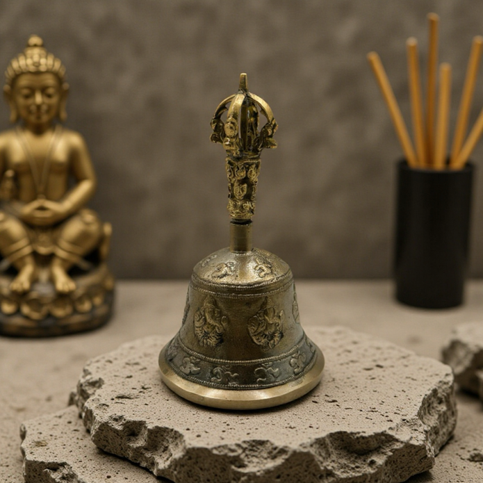 Tibetan Bell with Ganesh and Ohm(M)