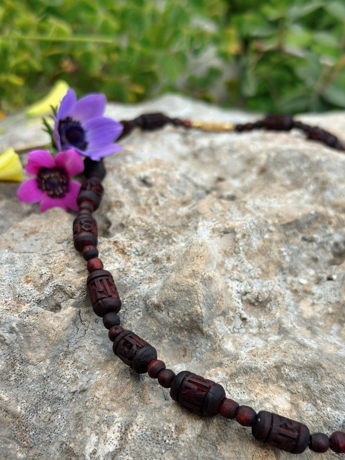 Tulsi Radha Kanthi mala necklace-Brown
