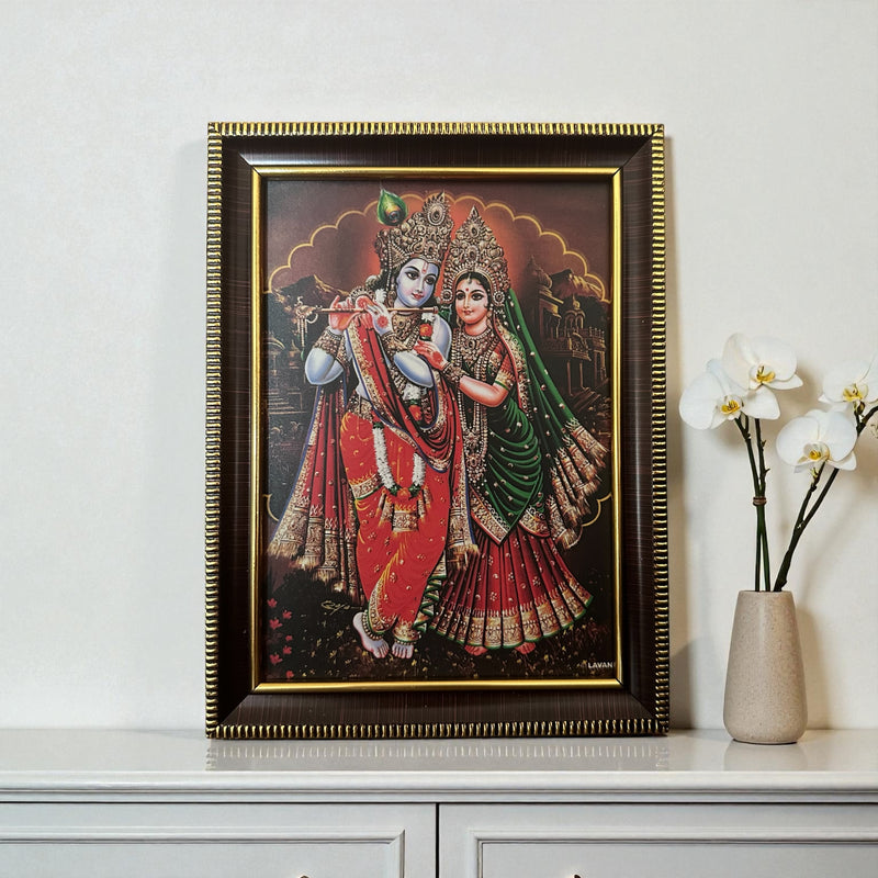 Framed Krishna & Radha wall Art – 20 × 15 cm