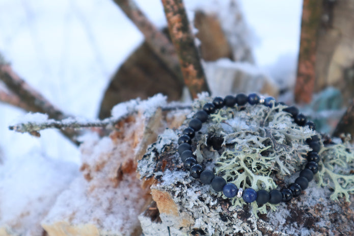Black Onyx & Lapis Lazuli Bracelet – Grounded Wisdom(AAA grade)
