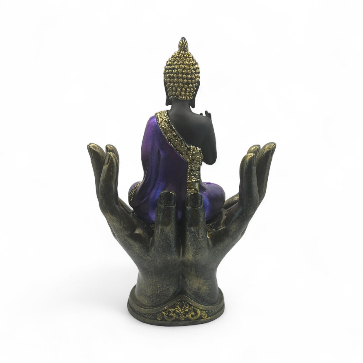Purple & Black Thai Buddha statue in Hands