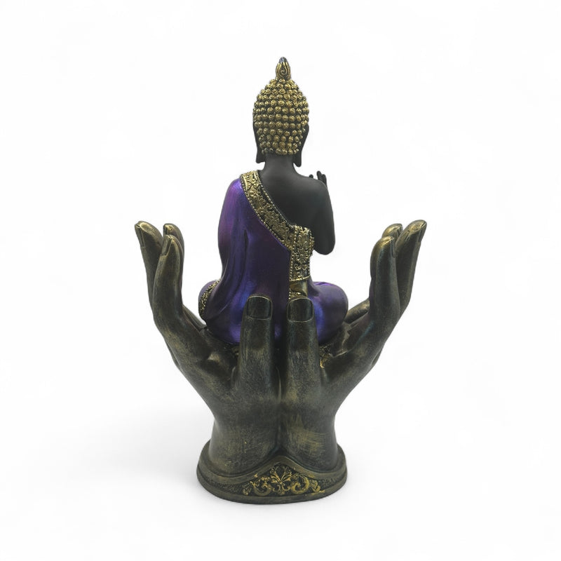 Purple & Black Thai Buddha statue in Hands