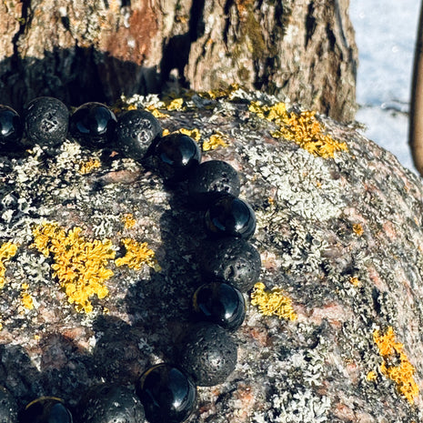Melnā oniksa & Lavas aproce – Klusais Spēks(AAA grade)