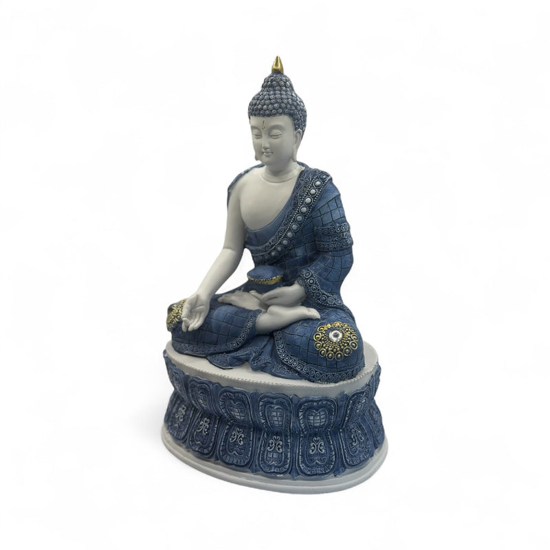 White & Blue Thai Buddha statue-Lotus