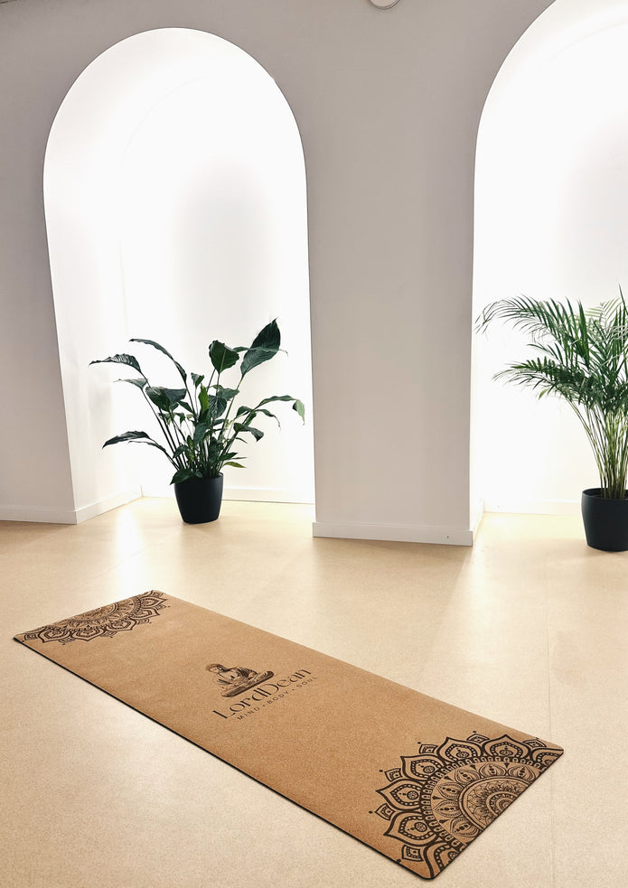 LordDean Premium dabīgā korķa jogas paklājs- Mandala