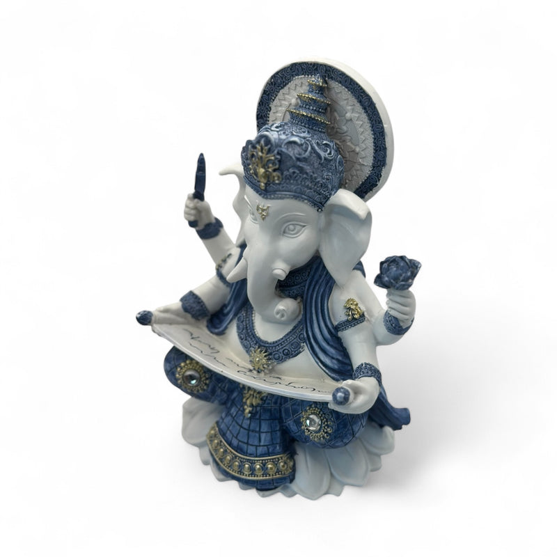 White & Blue Ganesh statue- Knowledge