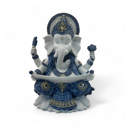 White & Blue Ganesh statue- Knowledge
