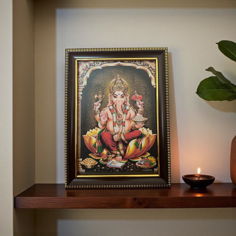 Framed Lord Ganesha Wall Art – 20 × 15 cm