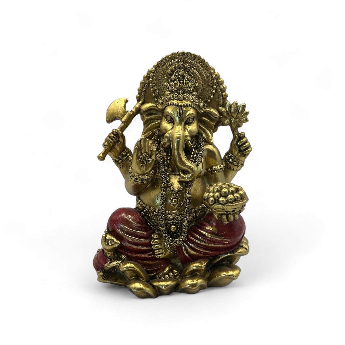 Gold & Red Ganesh Statue 16cm