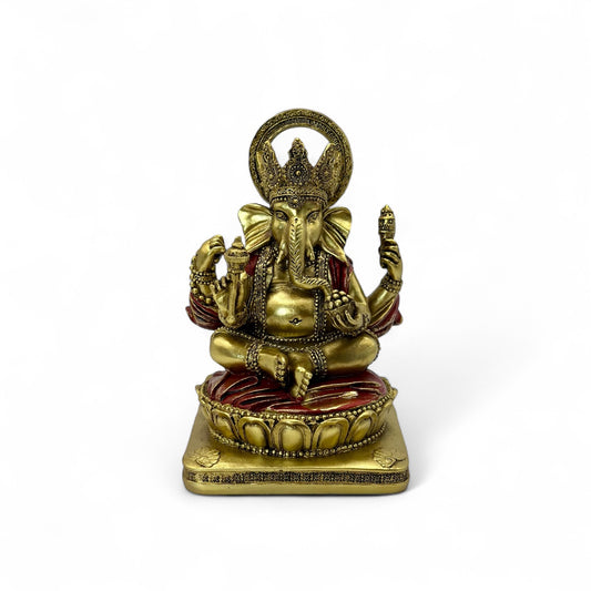 Gold & Red Ganesh Statue 14cm