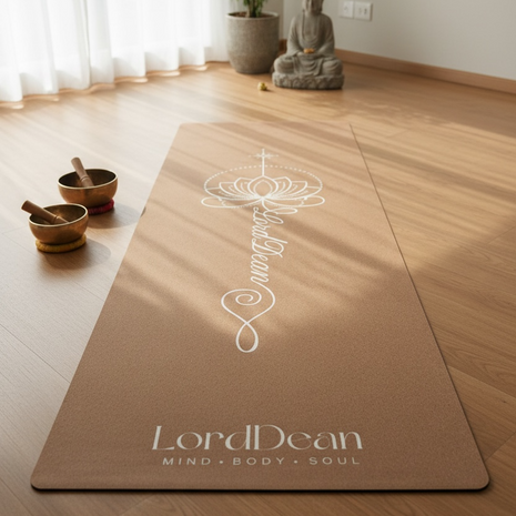 LordDean dabīgā korķa jogas paklājs – Lotosa zieds