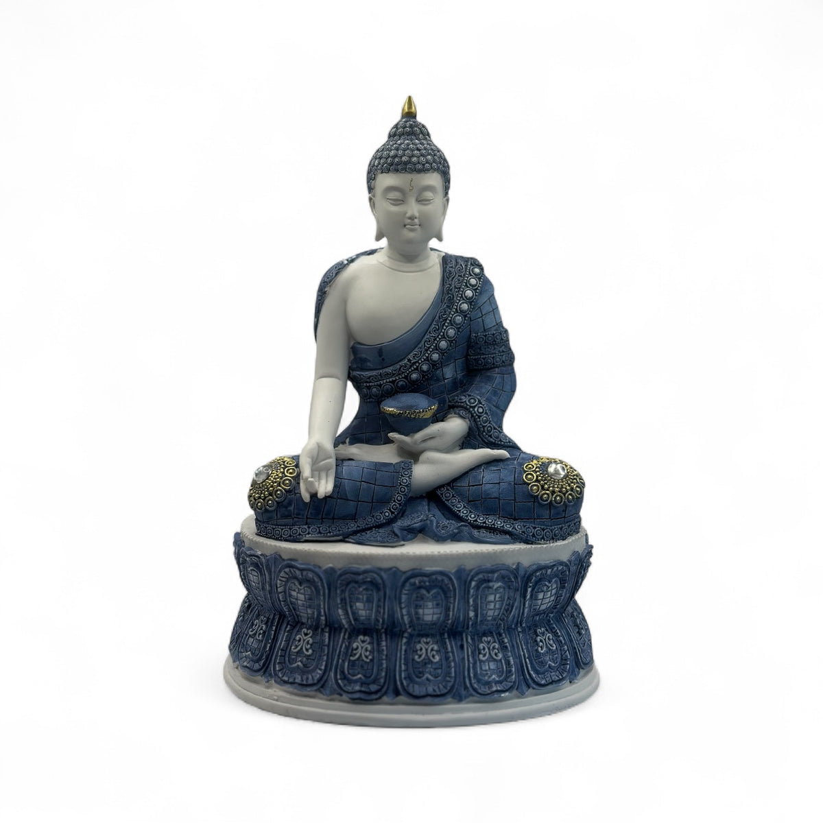 White & Blue Thai Buddha statue-Lotus