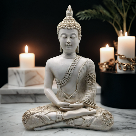 Baltā Taizemes Budas statuja- meditācija