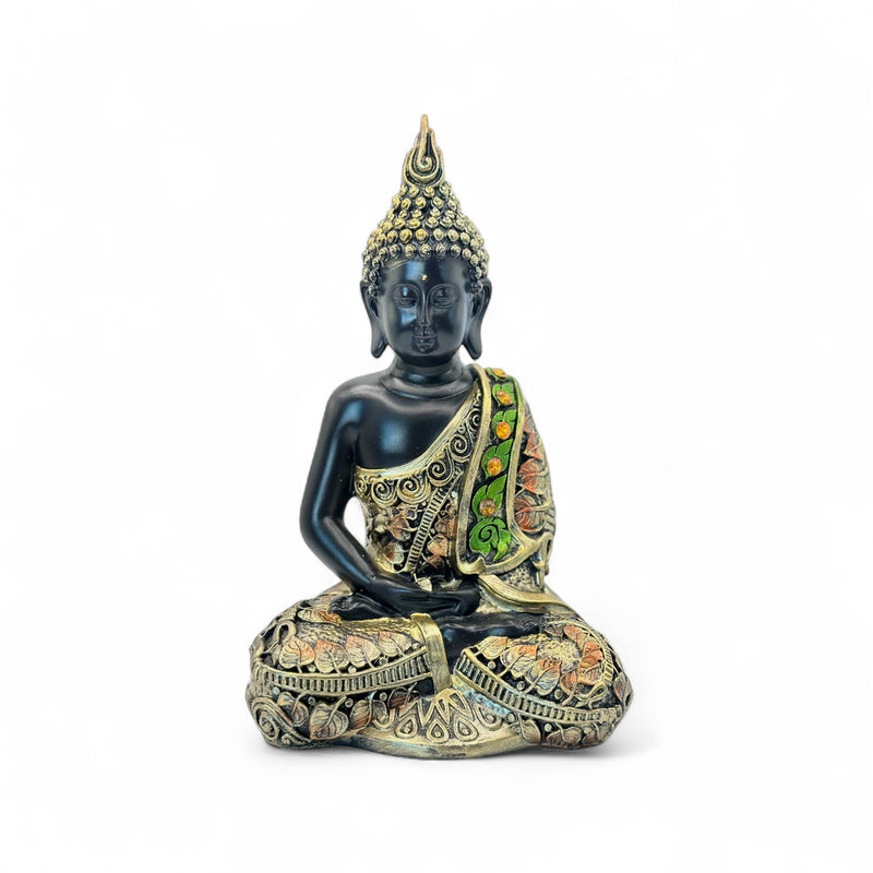 Black & Orange Gold Thai Buddha statue-Contemplation