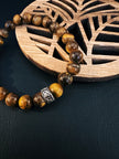 Tiger Eye bracelet with 925 silver Tibetan Mantra( AAA grade)