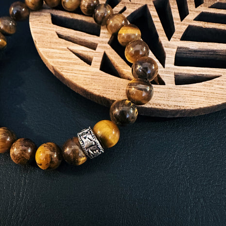 Tīģeracs rokassprādze ar 925 Sudraba Tibetas mantru(AAA grade)
