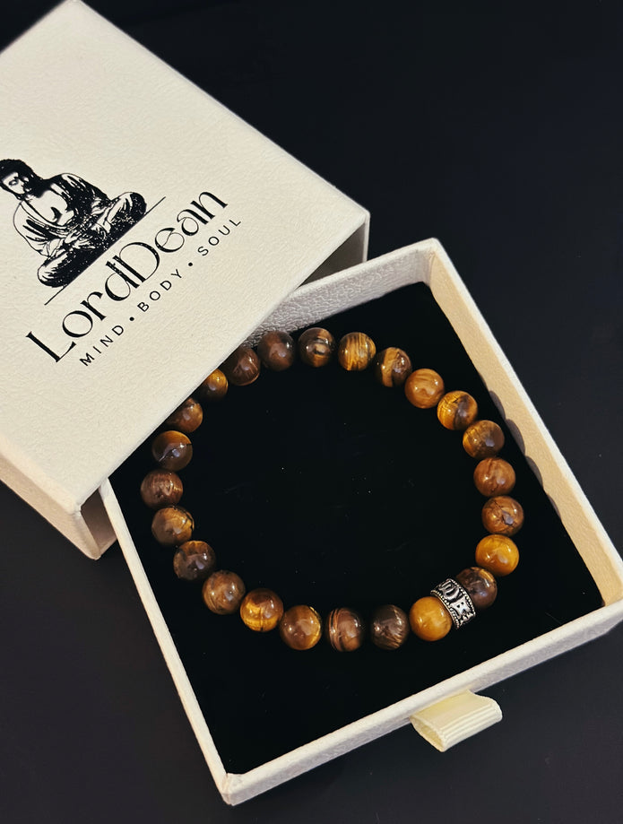 Tiger Eye bracelet with 925 silver Tibetan Mantra( AAA grade)