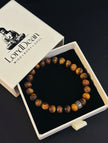 Tiger Eye bracelet with 925 silver Tibetan Mantra( AAA grade)