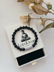 Black Onyx Bracelet with 999 Silver Tibetan Mantra(AAA grade)