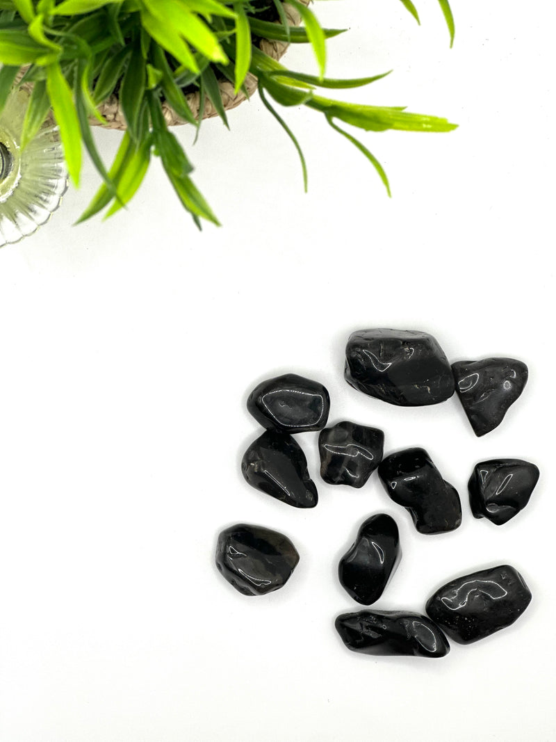 Black Onyx Tumbled Stone – Protection & Inner Power (±2–4 cm)