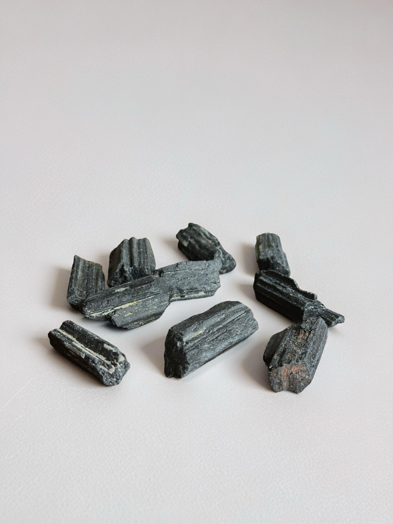 Black Tourmaline Rough Stone – Protection & Grounding