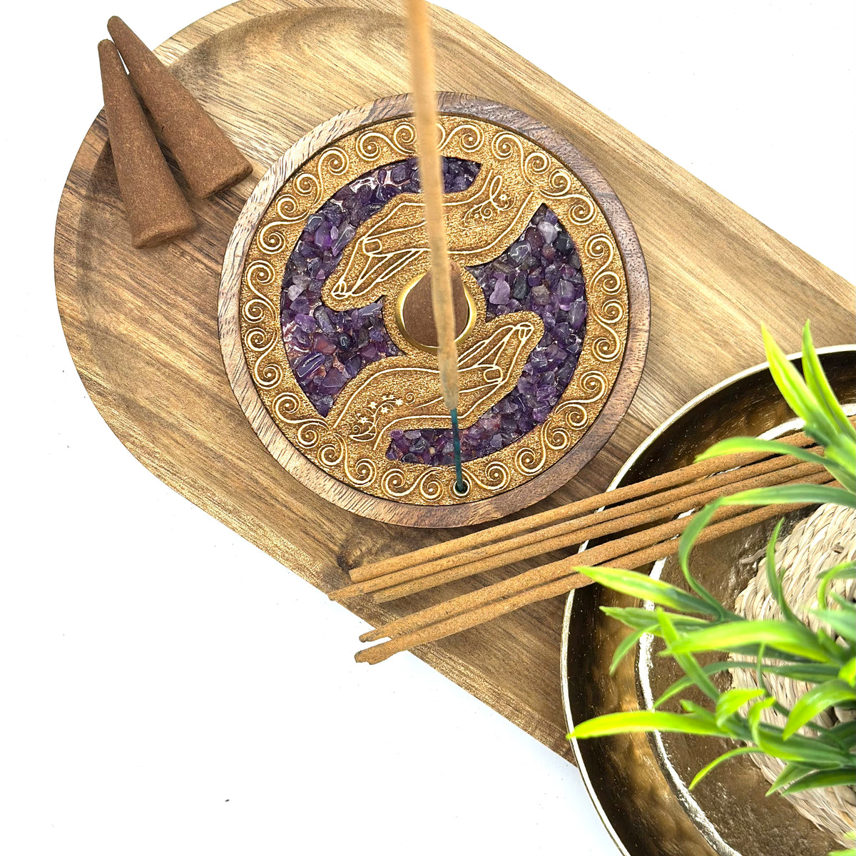 Incense Sticks & Cones Holder- Healing Hands