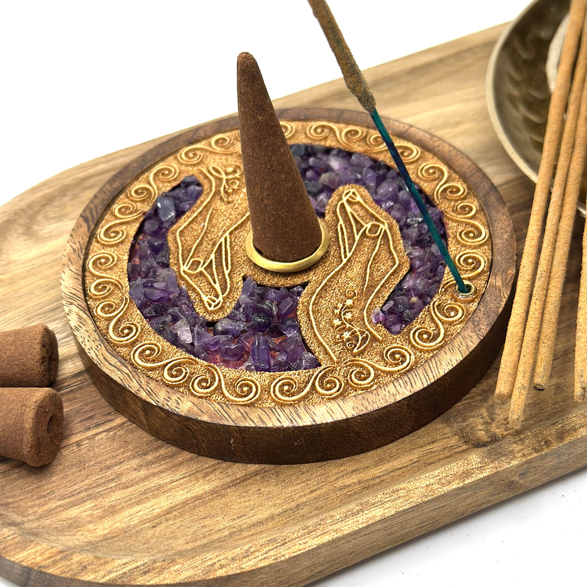 Incense Sticks & Cones Holder- Healing Hands