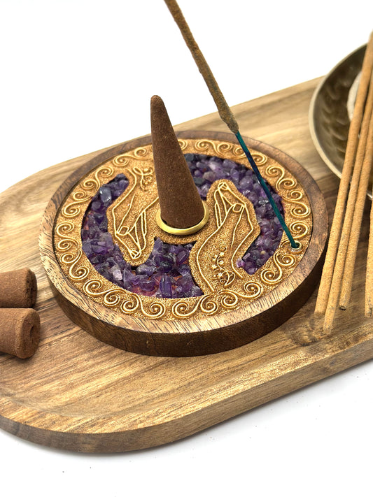 Incense Sticks & Cones Holder- Healing Hands