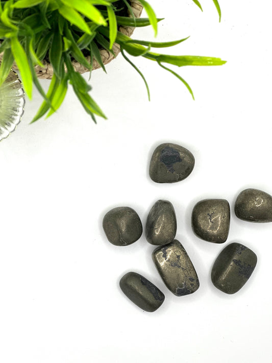 Pyrite Tumbled Stone – Abundance, Protection & Willpower (±1.5–3.5 cm)