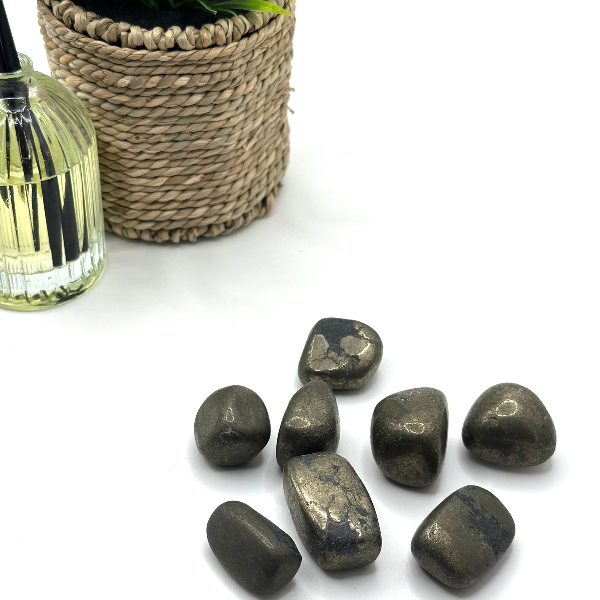 Pyrite Tumbled Stone – Abundance, Protection & Willpower (±1.5–3.5 cm)