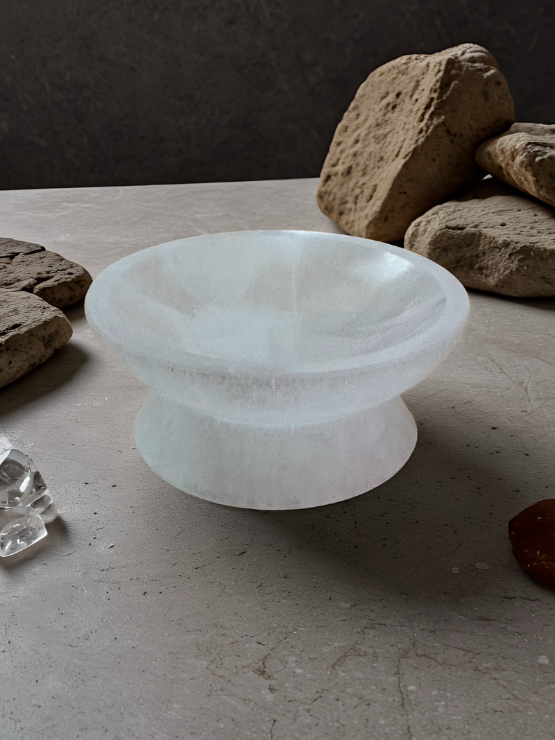 Selenite Ritual Bowl – Crystal of Light, Purity & Energy Cleansing