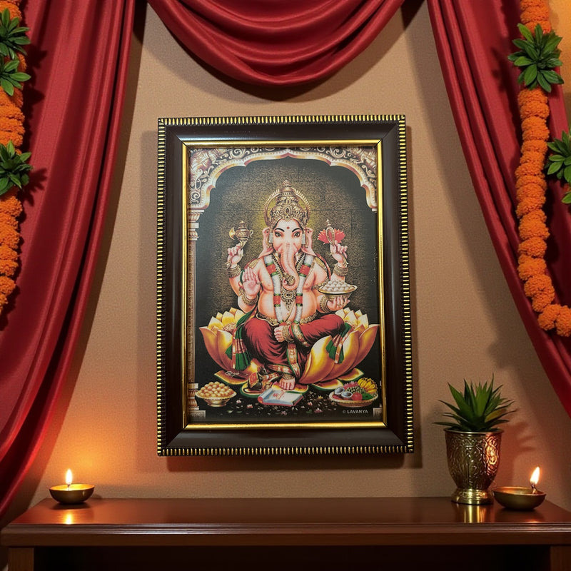 Framed Lord Ganesha Wall Art – 20 × 15 cm