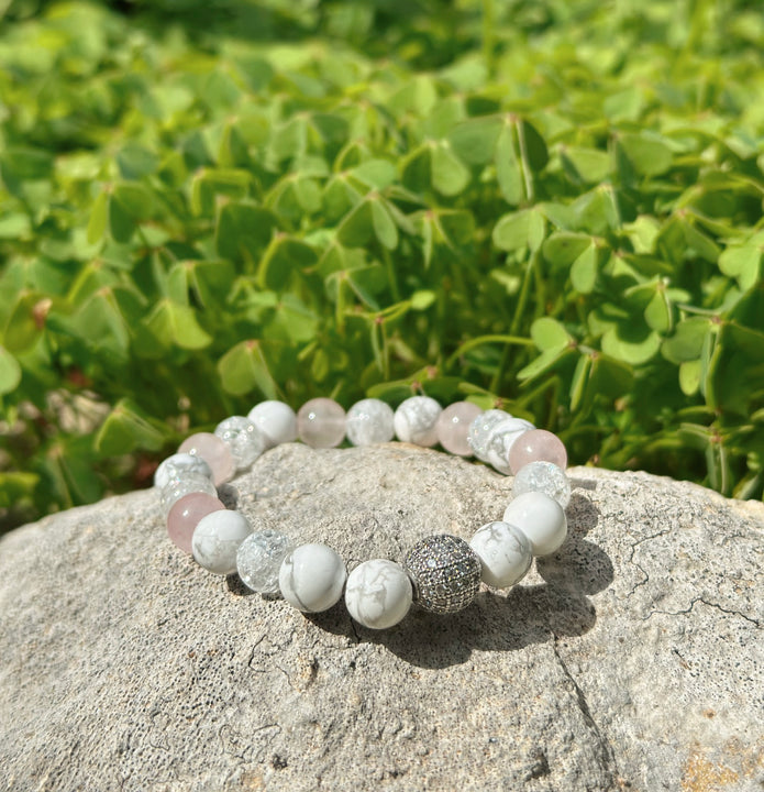 Quartz & White Howlite Bracelet – Love, Calm & Clarity(AA grade)