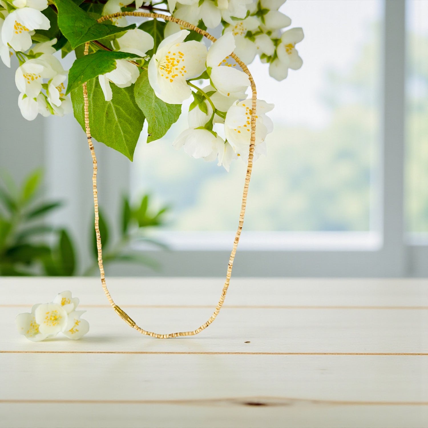 One round Tulsi Kanthi mala necklace- Natural(2mm)