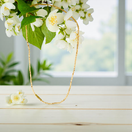 Vienrindas Tulsi Kanthi mala kaklarota- Naturāla krāsa(2mm)