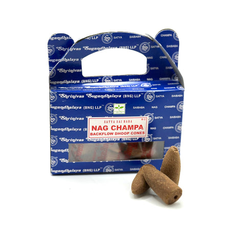 Atpakaļplūsmas vīraka konusi - Satya Nag champa (1 iepakojums)