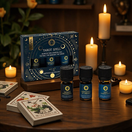 Ēterisko eļļu aromterapijas komplekts – Tarot Spell dāvanu kaste
