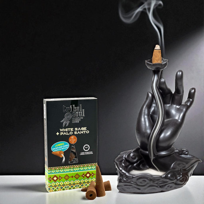 Atpakaļplūsmas vīraka konusi - baltā salvija un Palo Santo (1 iepakojums)