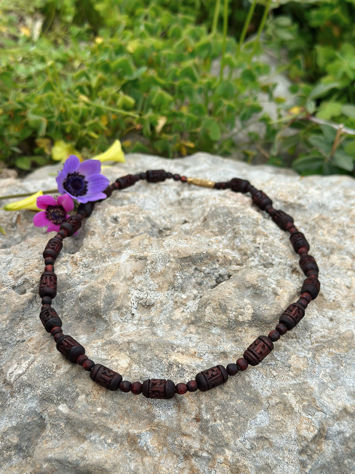 Tulsi Radha Kanthi mala necklace-Brown