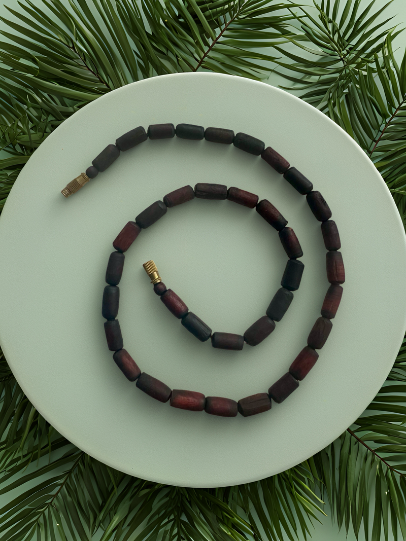 Single round Tulsi Kanthi mala- Dark brown