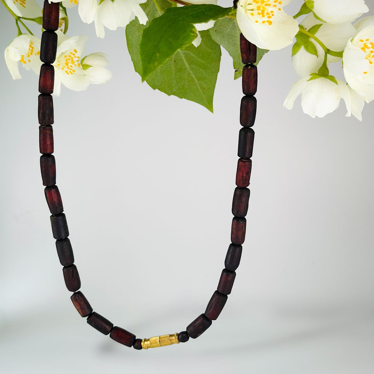 Single round Tulsi Kanthi mala- Dark brown