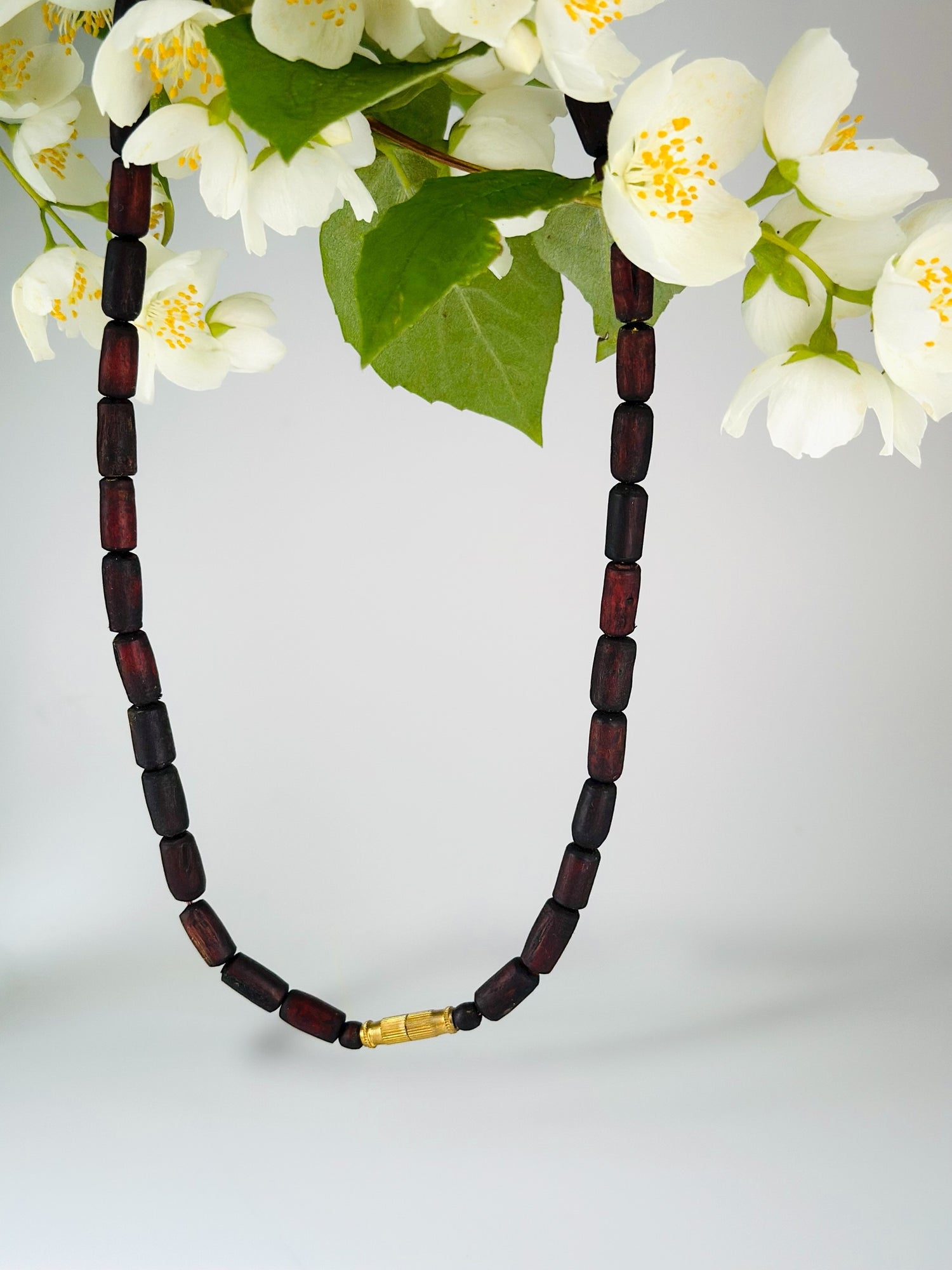 Single round Tulsi Kanthi mala- Dark brown