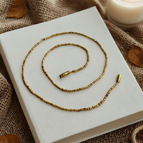 Vienrindas Tulsi Kanthi mala kaklarota- Naturāla krāsa(2mm)