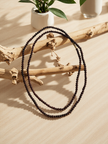 Two-Round Tulsi Kanthi Mala Necklace – Brown (4mm)